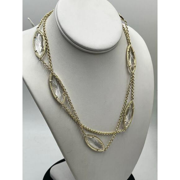 Kendra Scott Tory Necklace
Faceted Marquise Clear Crystal
Long Station Chain - Picture 4 of 12